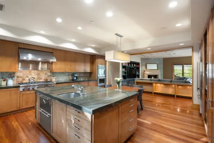 Gourmet kitchen with eat-at breakfast bar and everything you or your chef needs to cook a beautiful meal.