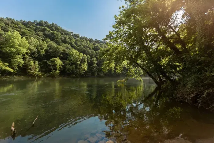Boat Ramp on Cabins on the Cumberland property - you can fish right from here