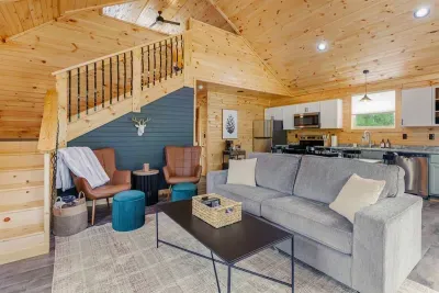 The Woodlands living room with queen size sleeper sofa