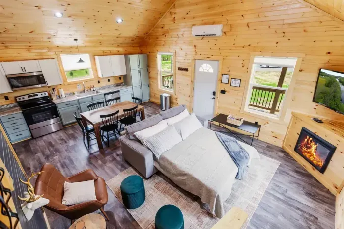 The Woodlands plush, queen size sleeper sofa 