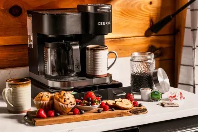 Fully stocked coffee bar